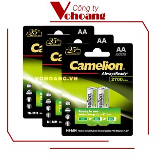 [Mẫu mới nhất] 6 viên Pin sạc AA Camelion 2700mAh - Mẫu mới hiệu suất cao, trữ điện lâu