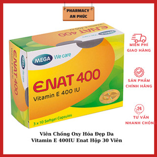 Viên uống vitamin e enat 400iu - giúp điều hòa nội tiết, sáng da, mờ thâm nám, chống oxy hóa
