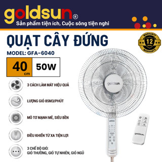 Quạt điện đứng Goldsun GFA6040/6030/6020 quạt êm, điều khiển từ xa tiện lợi, bảo hành chính hãng 12T