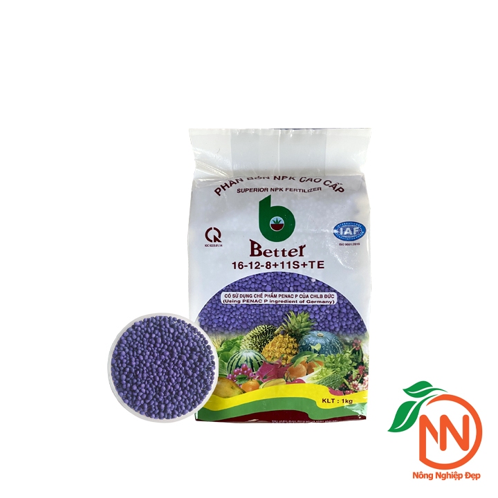 Phân Bón NPK Tím 16-12-8-11+TE Better 1kg