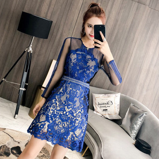 đầm suông xanh phối ren đính nơ hàng si tuyển 2hand