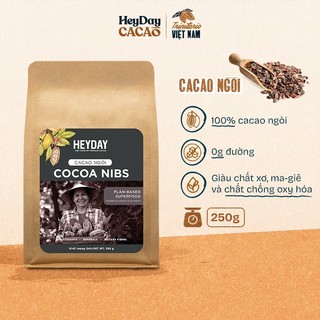 Túi 250g Cacao ngòi được rang tự nhiên HEYDAY CACAO