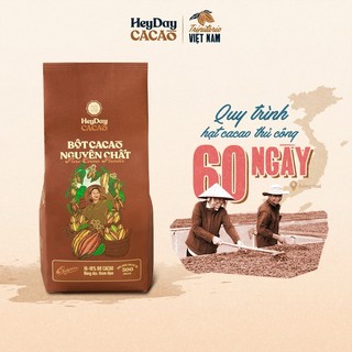 Túi 500g Bột cacao nguyên chất Việt Nam 100% không đường Heyday - Dòng Origin thượng hạng