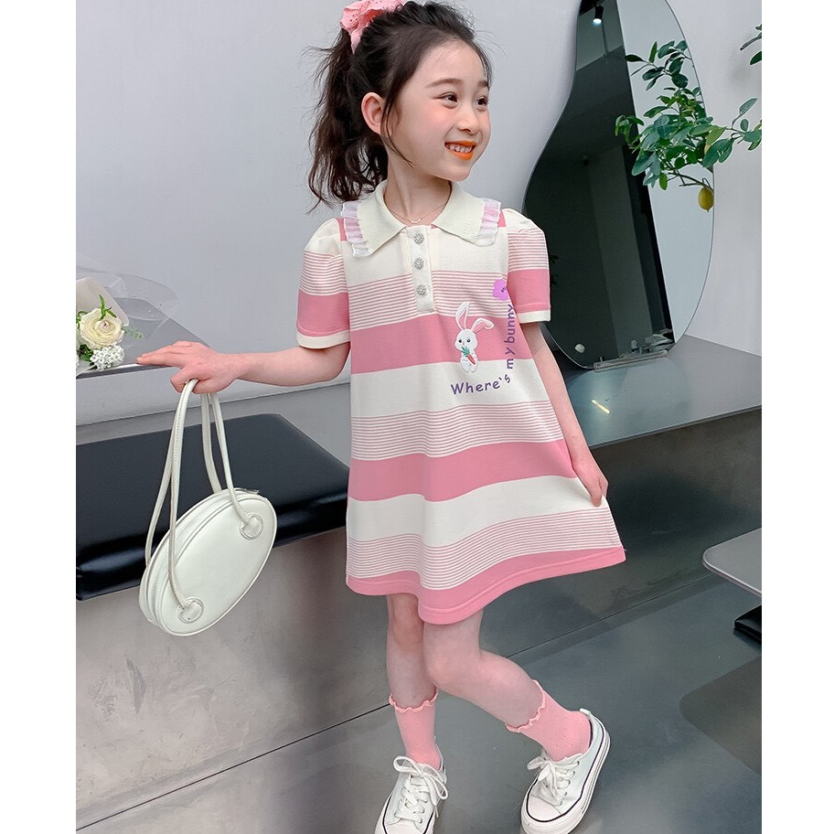 Váy đầm bé gái- váy polo bé gái dáng suông đuôi cá dễ thương cho bé từ 1 tuổi đến 7 tuổi