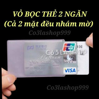 (1 cái) Vỏ đựng thẻ 2 ngăn ,2 mặt nhám mờ, atm, căn cước