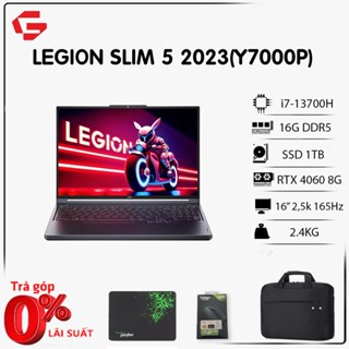 [New 2023] Lenovo Legion Slim 5 Y7000P (i7-13700H, RTX 4060-8GB, Ram 16GB, SSD 1TB, Màn 16" 2,5K 165Hz) Laptop Gaming