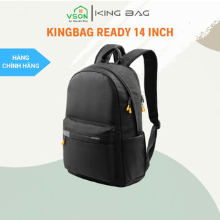 Balo laptop 14” KINGBAG READY trẻ trung, gọn nhẹ, vải trượt nước, màu đen - Hàng chính hãng