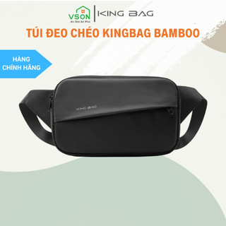 Túi đeo chéo thời trang KINGBAG BAMBOO nhiều ngăn, vải kháng nước tốt, khóa YKK, màu đen - Hàng chính hãng