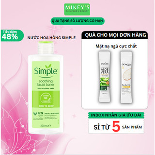 Nước hoa hồng Simple Toner làm dịu và cân bằng độ ẩm cho da - lành tính không cồn 200ML