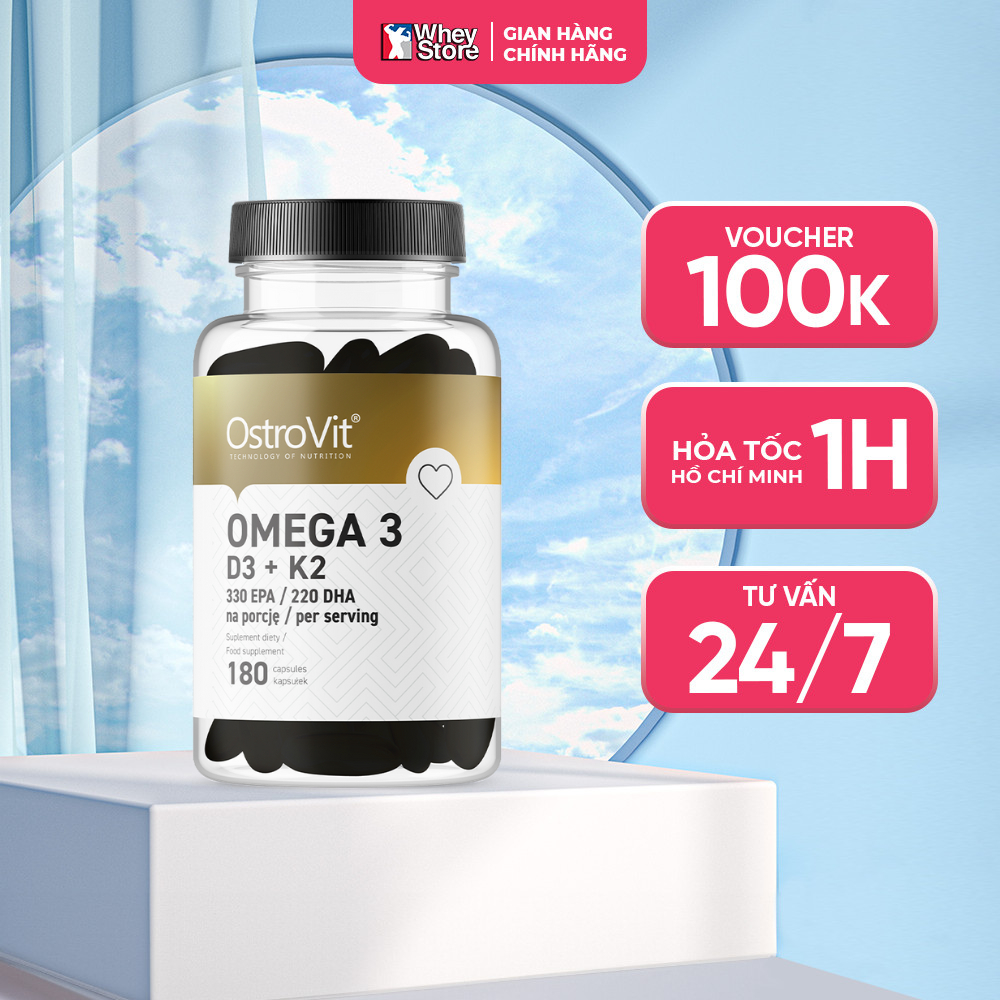 Hỗ Trợ Sức Khỏe Ostrovit Omega 3 D3 + K2 (90 - 180 viên) Chính Hãng