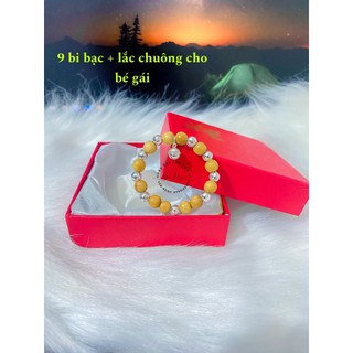 Vòng dâu mix bi bạc + lắc bạc