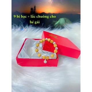 Vòng dâu mix bi bạc + lắc bạc