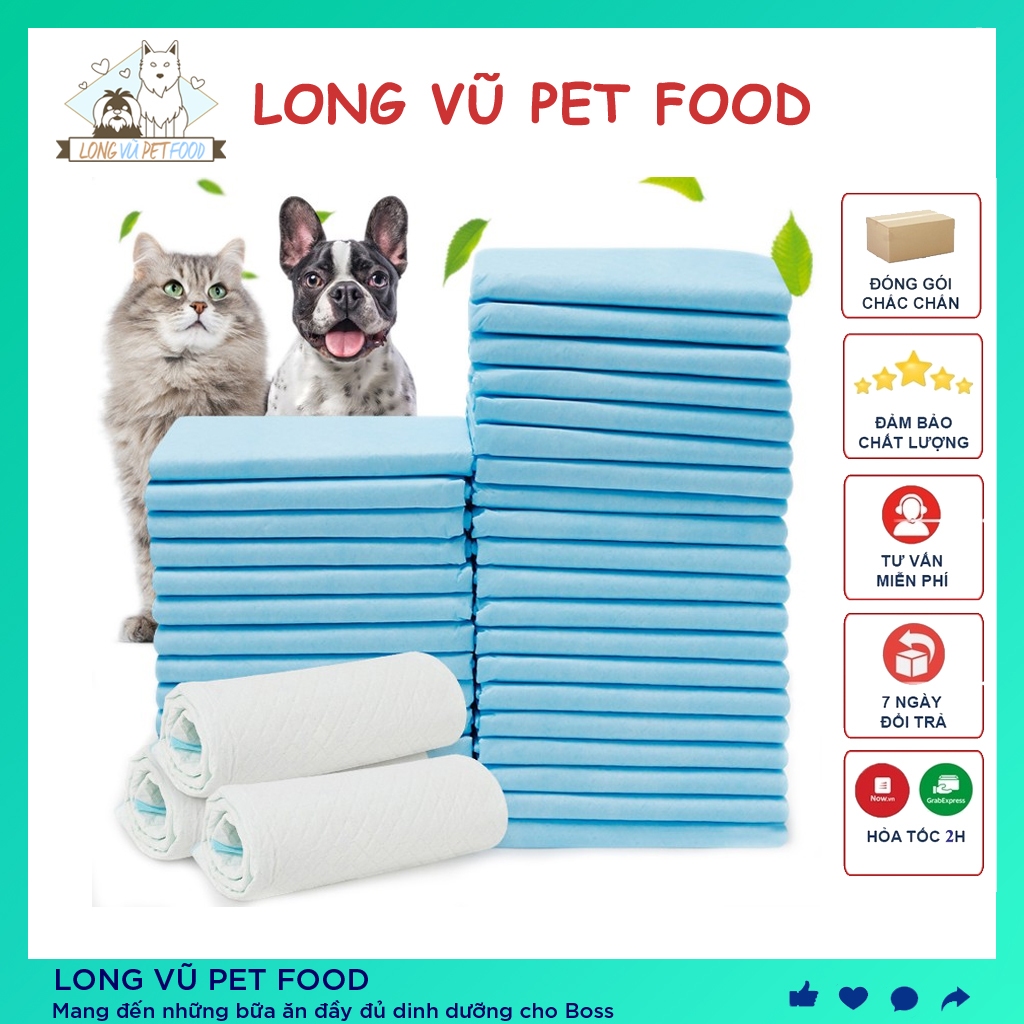 Bịch Tả lót cho chó mèo dog pee pad 3 size S/M/L lót vệ sinh cho chó mèo - Long Vũ Pet Food