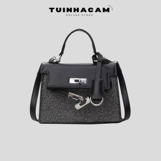 Túi xách nữ đeo chéo Tuinhacam túi xách sang chảnh cầm tay đính đá form cứng thời trang Hàn Quốc cao cấp - TNC096