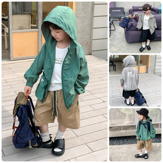 áo khoác chống nắng bé trai Ambb.kids có mũ dạng gió 2 lớp AK5 size 90-150 9-35 kg thời trang trẻ em hàng quảng châu