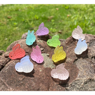 🏵️🏵️ Mô hình thỏ ngọc dạ quang phát sáng trang trí nhà búp bê Micro Cảnh Nhựa Trang Trí Phim Hoạt Hình