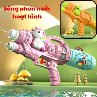 Combo 2 Đồ chơi súng nước súng phun nước hoạt hình dung tích lớn 500ml, lực bắn xa đồ chơi vận động- Anan
