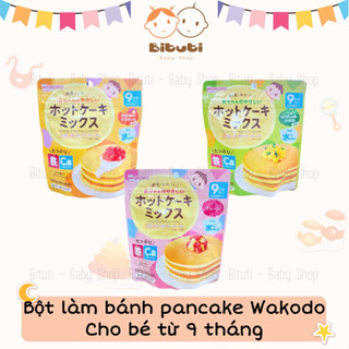 Bột làm bánh Pancake Wakodo trộn sẵn cho bé từ 9 tháng (Date 2025) - BItuti Shop