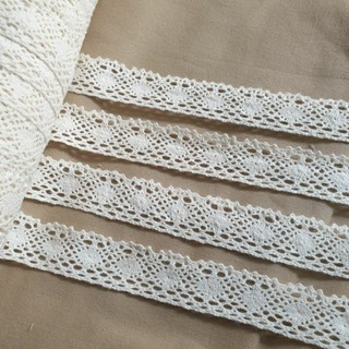 Ren cotton 2cm trắng kem 10m/23k