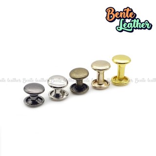 Bộ 10 đinh tán 8mm hai mặt, đinh tán hình chữ i, đinh mũ, nút cho túi bóp ví da, quần áo jeans bente leather