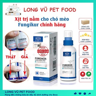 Xịt nấm chó mèo Fungikur Alkin 50ml Xịt nấm da cho chó mèo hiệu quả - Long Vũ Pet Food