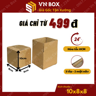 10x8x8 combo 100 hộp carton đóng gói hàng 2 mặt nâu hàng hóa giá rẻ, gói hàng, quà tặng - Hộp carton VNBOX HCM