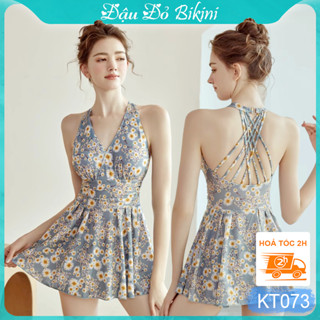  Đồ bơi liền thân cao cấp lưng trần đan dây sexy áo sẵn đệm ngực chất thun bơi lạnh Lycra mịn đẹp dày dặn | KT073 