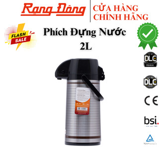 Phích nước Rạng Đông 2 lit, nút bấm cao cấp,chất liệu inox, Bình thuỷ cafe giữ nhiệt, Model RD 2045ST3.E
