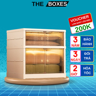 Tủ đụng đồ, tủ đựng quần áo, thủ để đồ SHOE BOX cao cấp 2 tầng chật liệu nhựa ABS có bánh xe