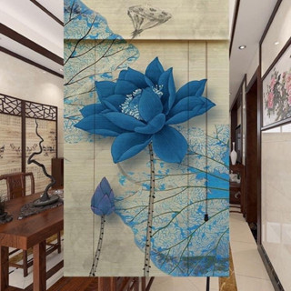  Mành rèm tăm trúc in tranh nghệ thuật. Rèm tre trúc che bàn thờ. 