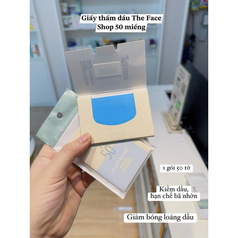 Giấy thấm dầu 𝑻𝒉𝒆 𝑭𝒂𝒄𝒆 𝑺𝒉𝒐𝒑 𝑶𝒊𝒍 𝑩𝒍𝒐𝒕𝒕𝒊𝒏𝒈 𝑭𝒊𝒍𝒎𝒔 50 𝒎𝒊𝒆̂́𝒏𝒈