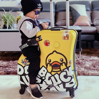 [CHÍNH HÃNG] Vali Kéo Mini Cho Bé Tích Hợp Chỗ Ngồi Tiện Nghỉ Nhỏ Gọn - Valy Kéo Ngồi Vịt Vàng B.Duck Cho Bé