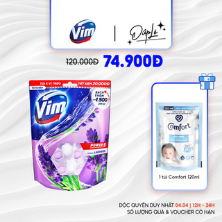  Combo 5 Bộ Viên tẩy bồn cầu Vim Power 5 Hương Lavender 55G x 5