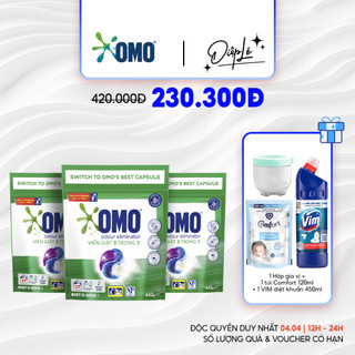  Combo 3 Túi Viên Giặt Tiện Lợi OMO Công Nghệ Anh Quốc (17 Viên/Túi)