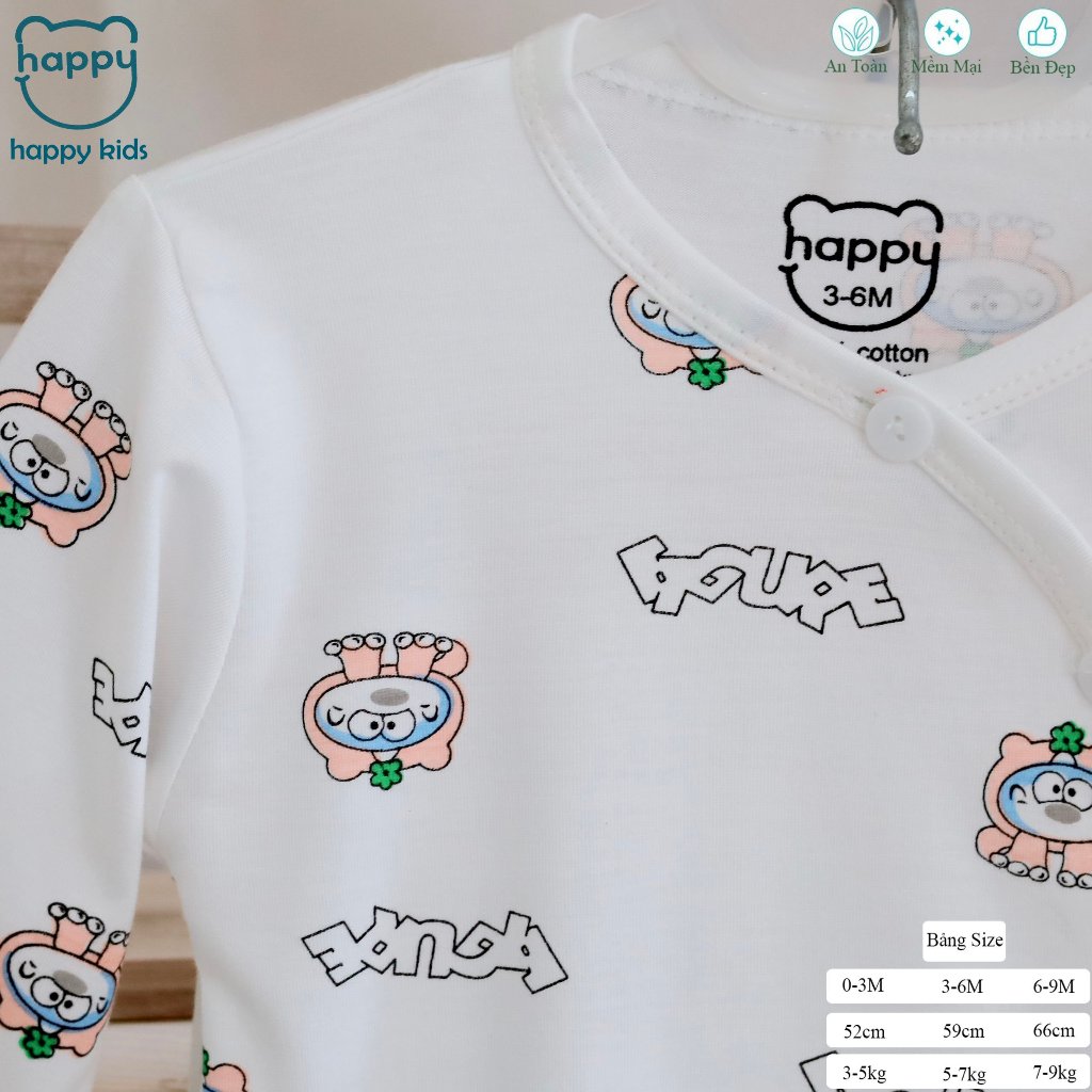 Quần áo sơ sinh bộ cộc tay cho bé trai bé gái cotton KHUY LỆCH chất lạnh Acutebaby