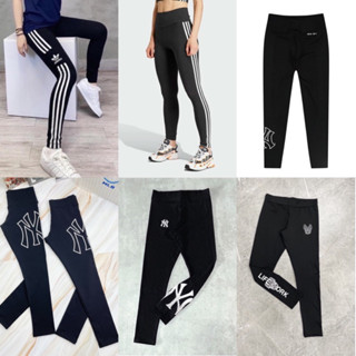 (HÀNG XUẤT XỊN) Quần legging 3 sọc basic đen logo outline