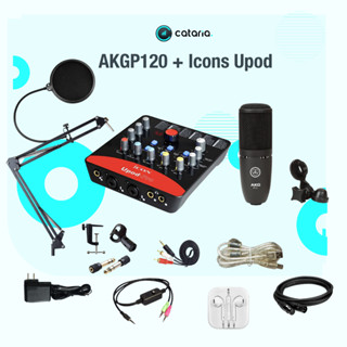  Bộ Mic Livestream Thu âm P120 Icon Upod Pro Có Sẵn 72 Chế Độ Tặng Chân Kẹp Màng Lọc Tai Nghe Đèn 