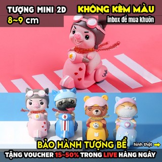Tượng tô màu, THÚ CƯNG LÁI VESPA, size M, thạch cao trắng (Không kèm màu), luyện vẽ, decor