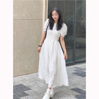 Đầm dài dáng xoè thiết kế đơn giản basic Moolys MD021