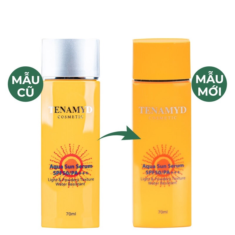 Kem chống nắng Tenamyd Aqua Sun Serum SPF50/PA+++ chống nắng phổ rộng dưỡng trắng da kiểm soát dầu nâng tông 70ml