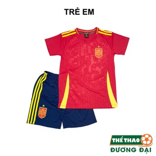 Quần Áo Bóng Đá Trẻ Em, Đồ Đá Banh Cho Bé Tây Ban Nha Đỏ Thun Lạnh Cao Cấp Thể Thao Đương Đại