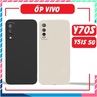 Ốp lưng Vivo Y70S / Y51S 5G cạnh vuông,mềm dẻo,hạn chế bám bụi,vân tay chất nhựa TPU