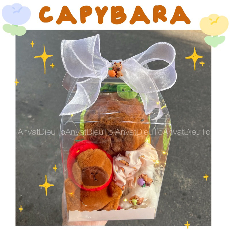 [Hàng sẵn HCM] Set quà Capybara chuột lang phụ kiện tặng bạn bè sinh nhật, quốc tế thiếu nhi