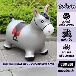 Thú nhún kèm bơm mẫu ngựa xám