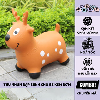 Đồ chơi thú nhún hình Tuần Lộc cho bé kèm bơm