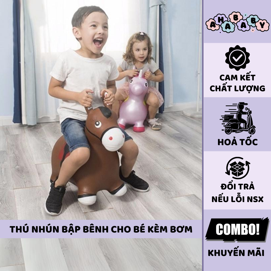 Thú nhún cao cấp cho bé kèm bơm