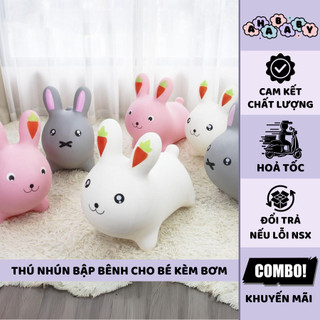 Thú nhún cho bé kèm bơm hình thỏ