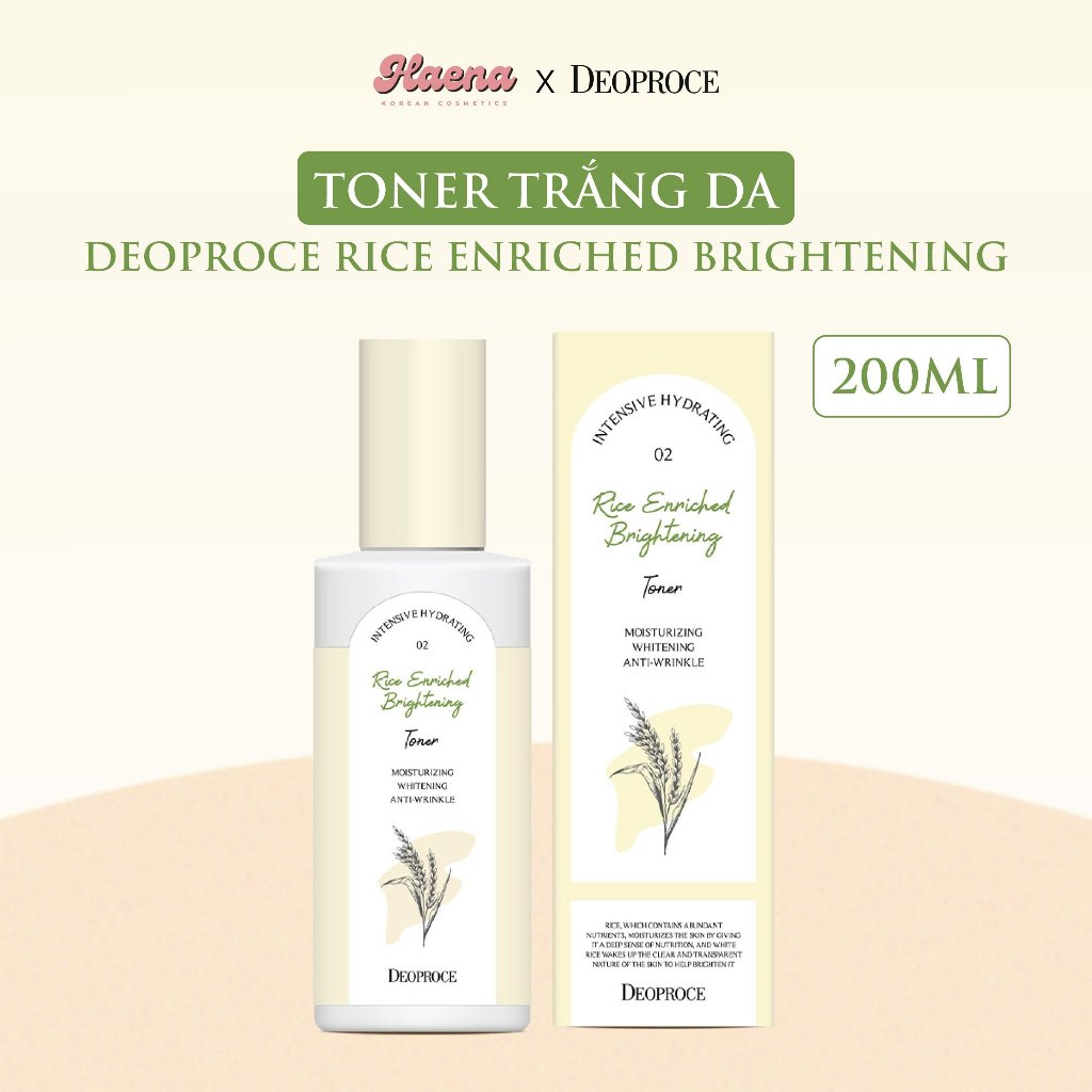 [Bill Hàn] Toner Deoproce Rice Enriched Brightening 200ml