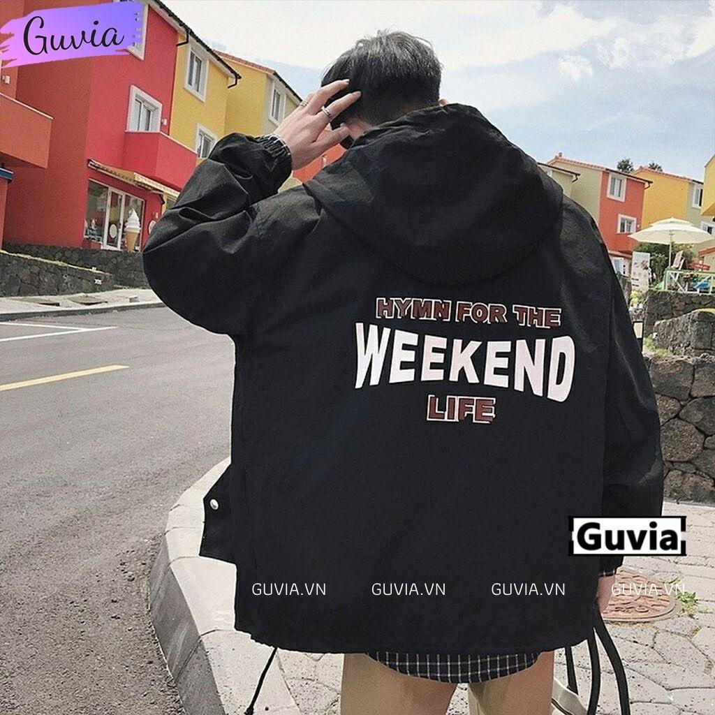 Áo khoác dù WEEKEND nam nữ form rộng Unisex 2 lớp Chống Nắng Siêu Hot Ulzzang Jacket Bomber Guvia