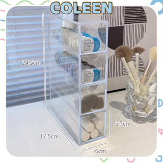Hộp Đứng 4 Ngăn Trong Suốt Đựng Bảo Quản Son Cọ Đựng Đồ Đa Năng COLEEN